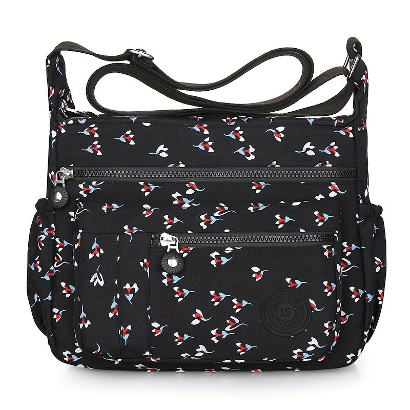 Leopard Print Nylon Crossbody Bag Women's Shoulder Purse