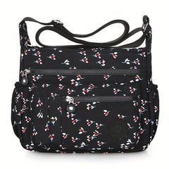 Leopard Print Nylon Crossbody Bag Women's Shoulder Purse