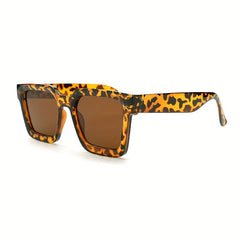 Leopard Rectangle Sunglasses Retro Style for Women