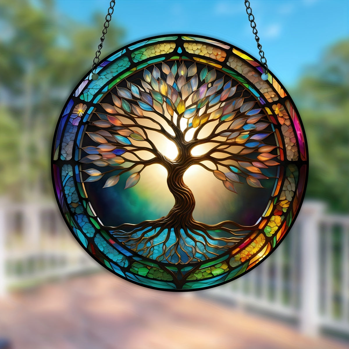 3D Tree Of Life Stained Suncatcher Four Seasons Col...