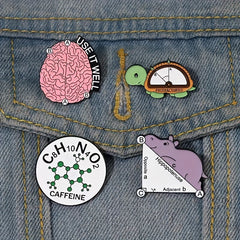 Mathematical Formula Enamel Pin Caffeine Pin Brooch Pin For Craft Animal Pin