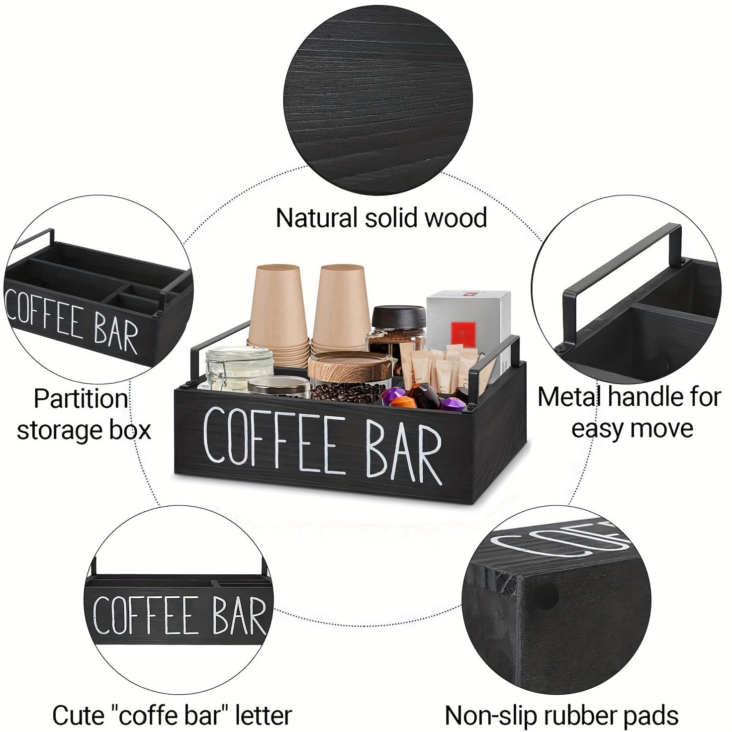 Solid Wooden Box Tea Room Coffee Cup Storage Box Home Decor Year Gift