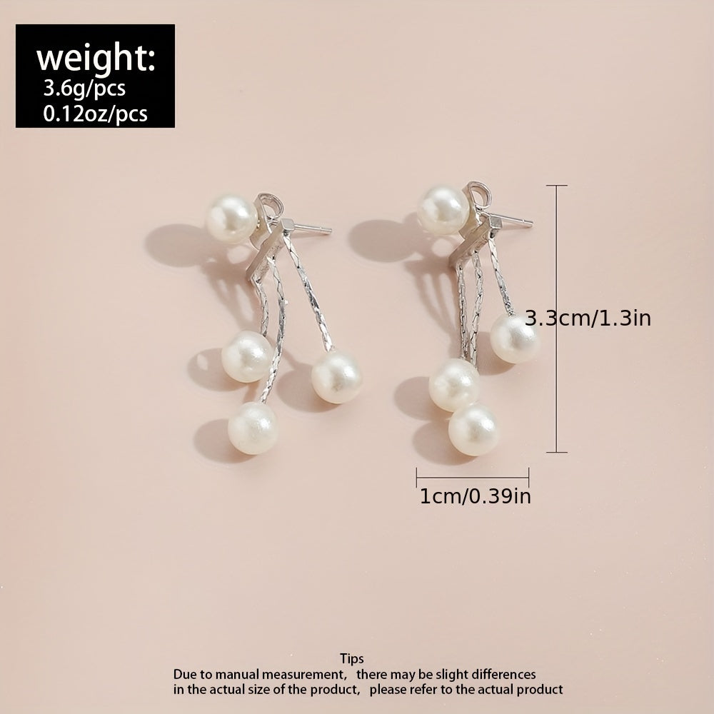 Sexy Style Faux Pearl Decor Stud Earrings Alloy Jewelry