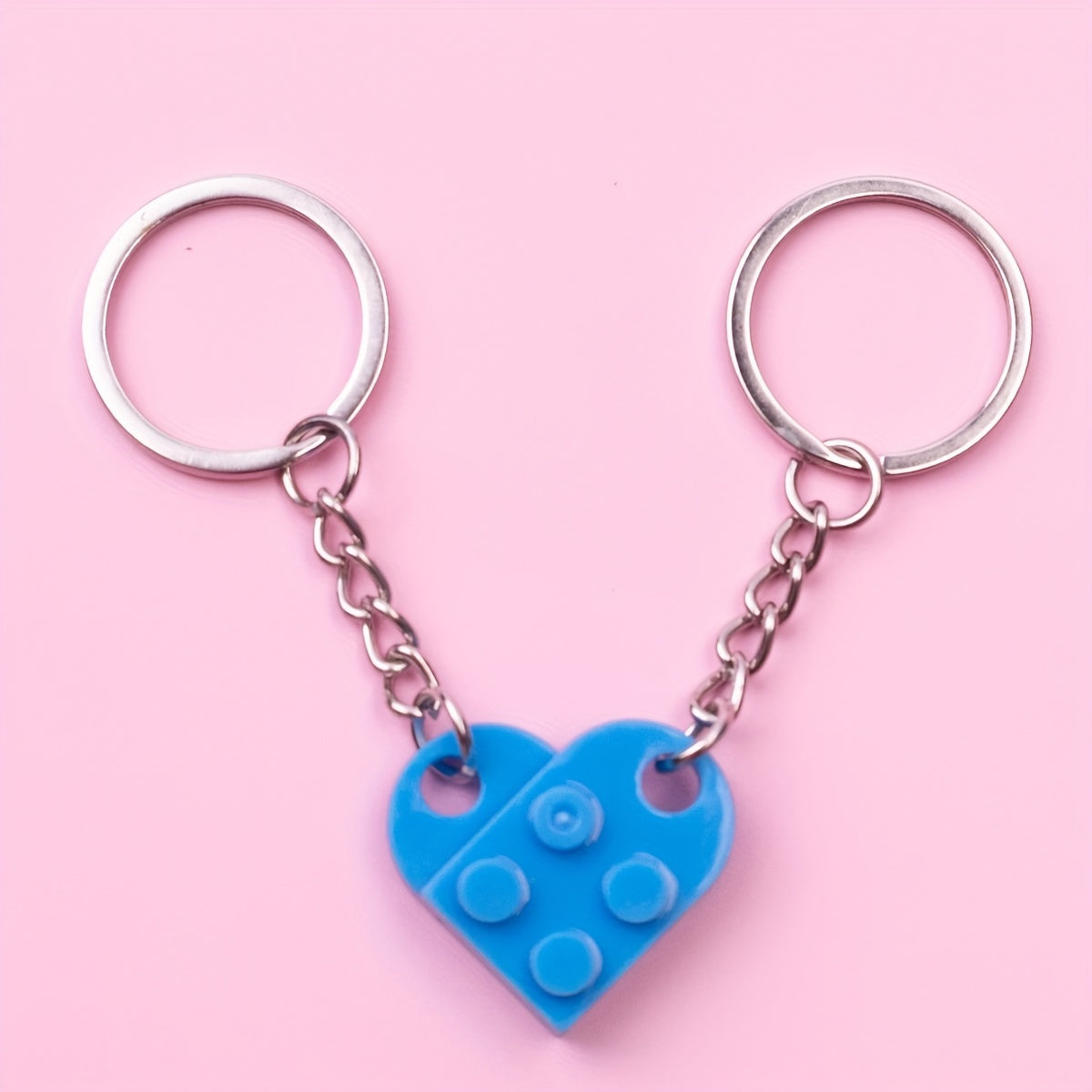 Heart Shape Building Block Keychain Couple Friendship Family Gift
