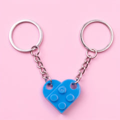 Heart Shape Building Block Keychain Couple Friendship Family Gift