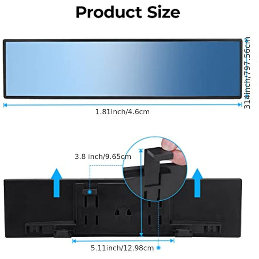Universal Panoramic Convex Rearview Mirror Clip on Wide Angle Rear View Mirror