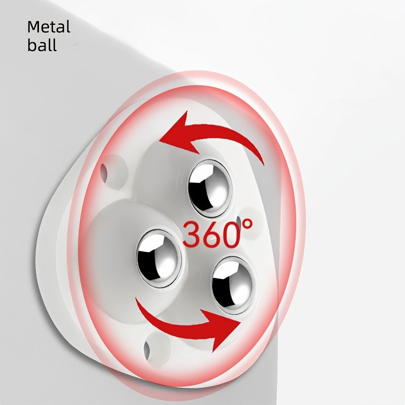4pcs Adhesive Caster Mini Wheels 360 Swivel Stainless Steel Paste Pulley