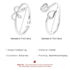 Women's Bow Ring Leaf Element Ring Accessories Party Birthday Gift