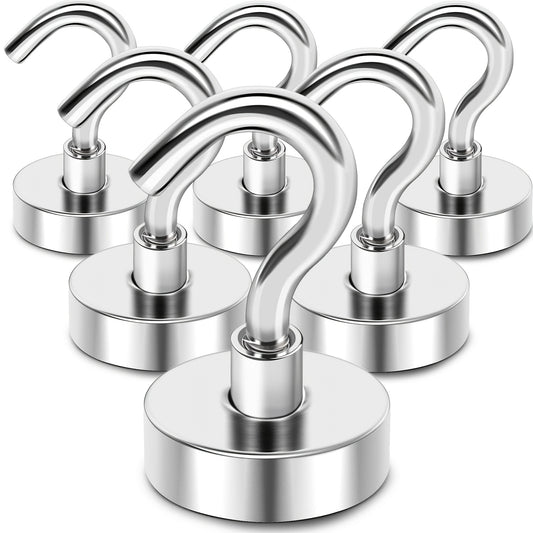 6pcs Magnetic Hooks 25Lbs Neodymium Magnets With Hooks For Hanging