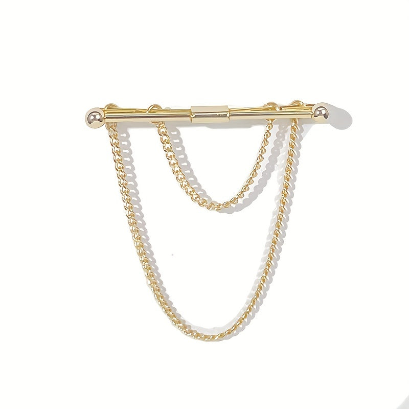 Chain Tassel Collar Suit Buckle Collar Clip Collar Pin Men's Jewelry