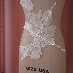 Champagne Wedding Dress Lace Embroidered Flower Patch Sticker