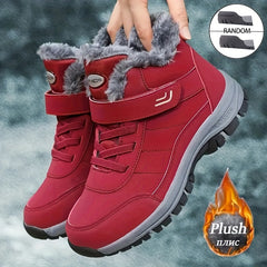 Girl's Solid Snow Boots Cozy Ankle Boots Plush Outdoor Hiking Shoes