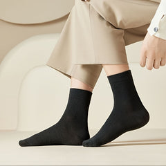 10 Pairs Solid Mid Tube Socks Women's Stockings