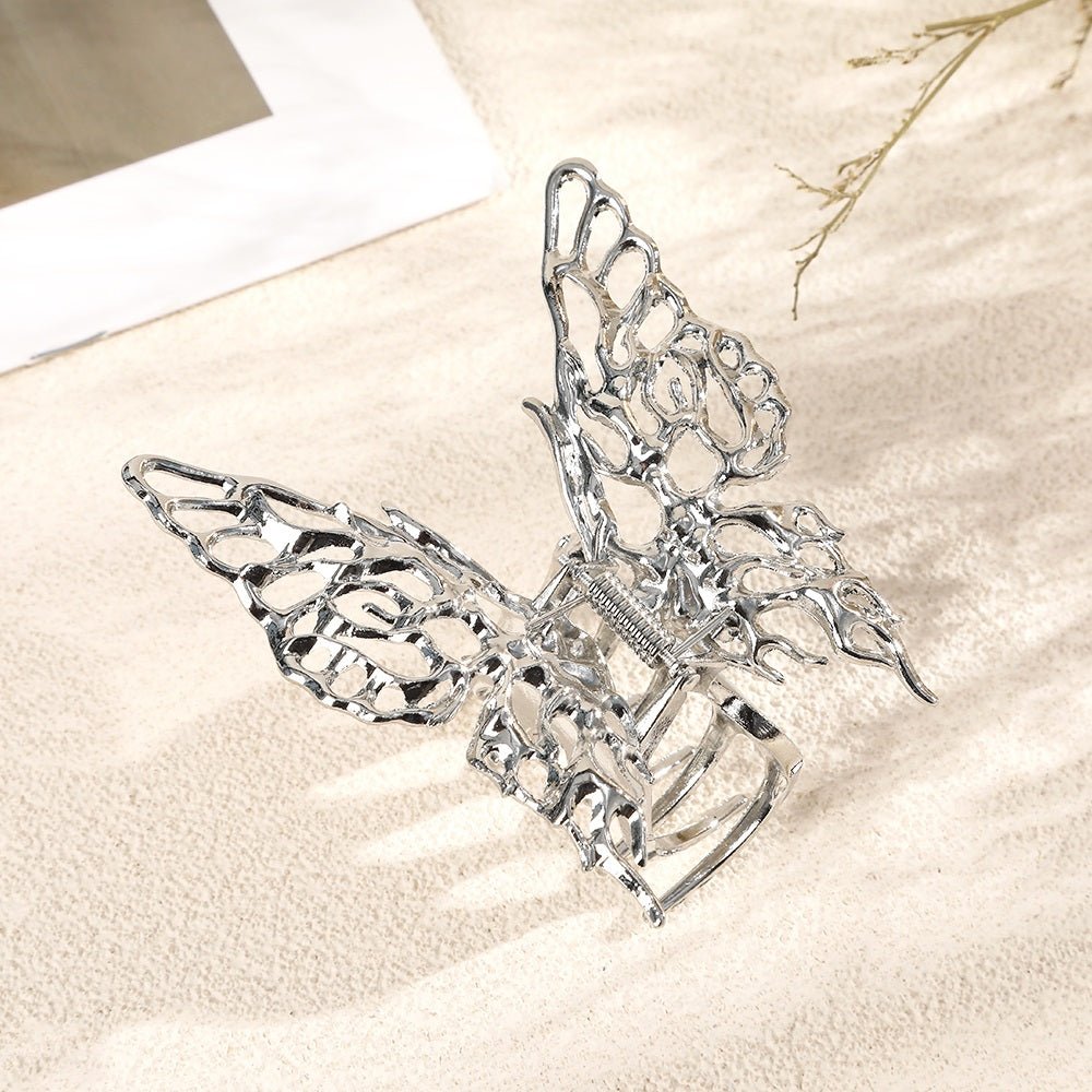 Hollow Butterfly Chignon Hair Clip Strong Hold Grip Hair Jaw Clip