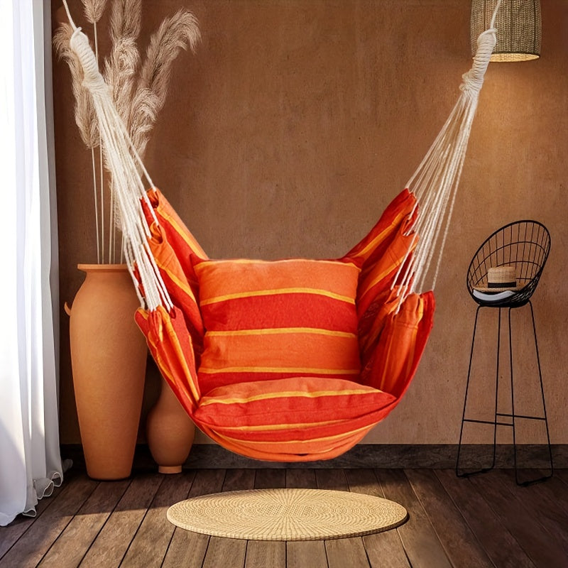 Garden Cotton Hammock Chair with 2 Cushions