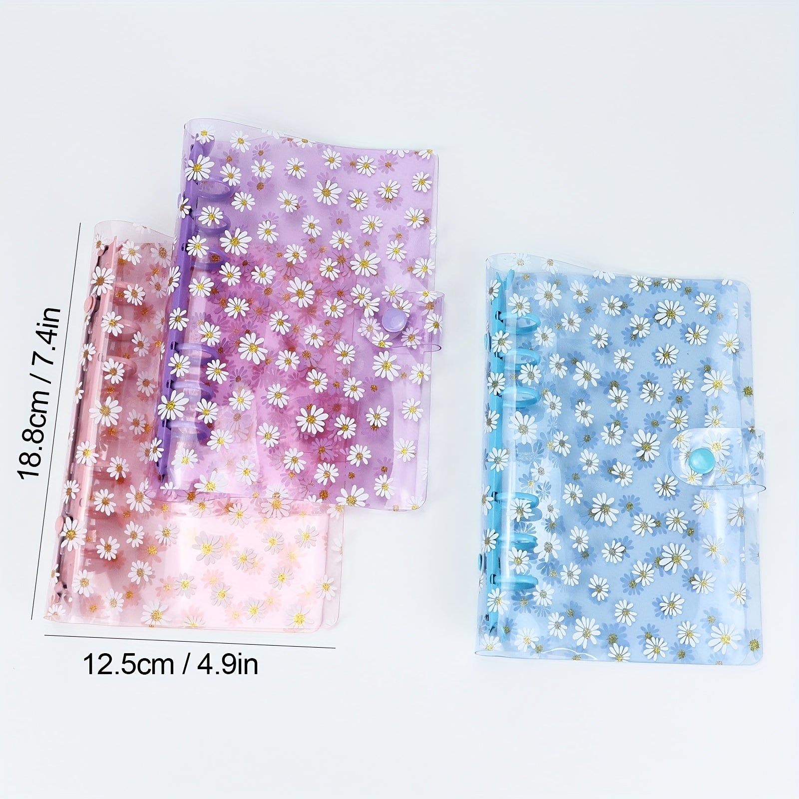 Daisy A6 Binder w/ 45 Pages of Loose Leaf Paper, Colorful PVC Hand Account Book