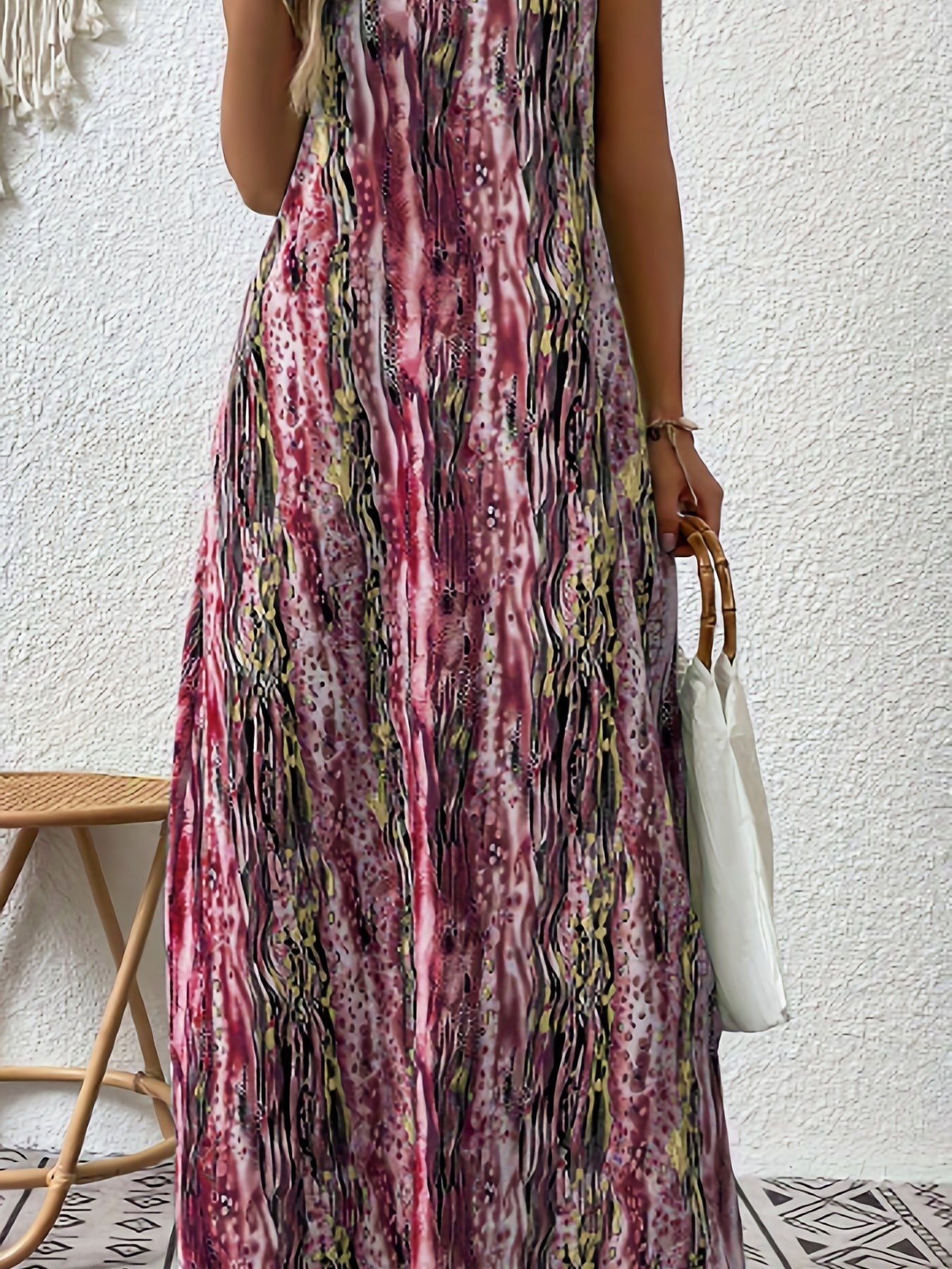  Summer Dress Women's V Neck Medium Stretch M