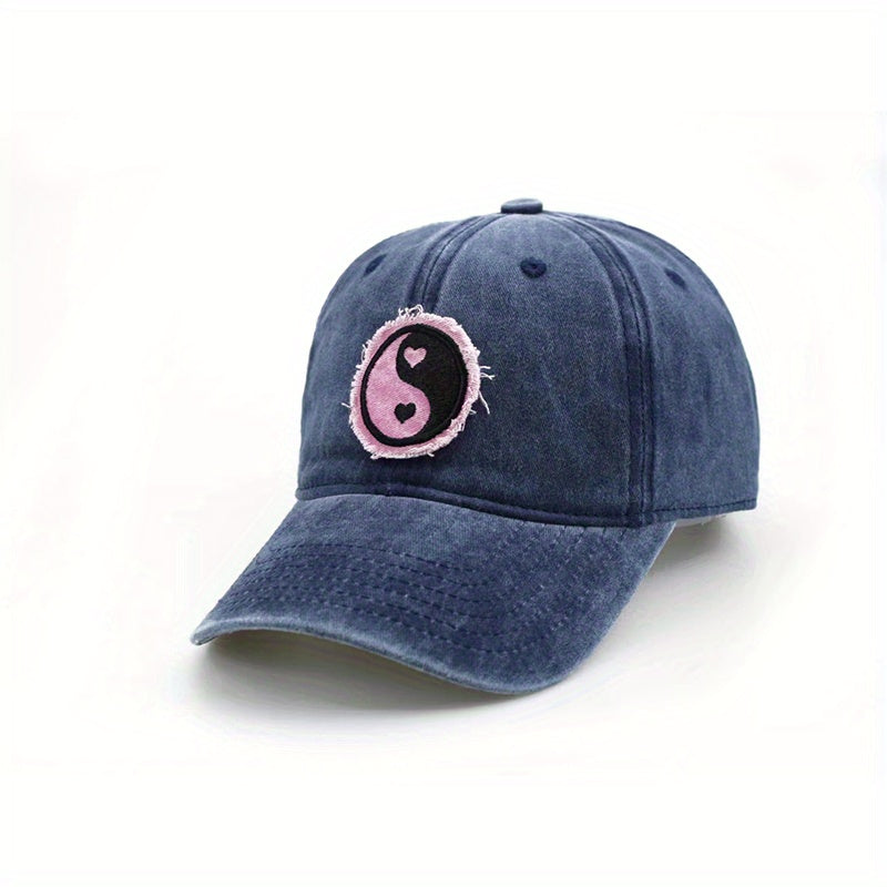 Vintage Embroidery Patch Baseball Cap Distressed Couple Dad Hats Adjustable