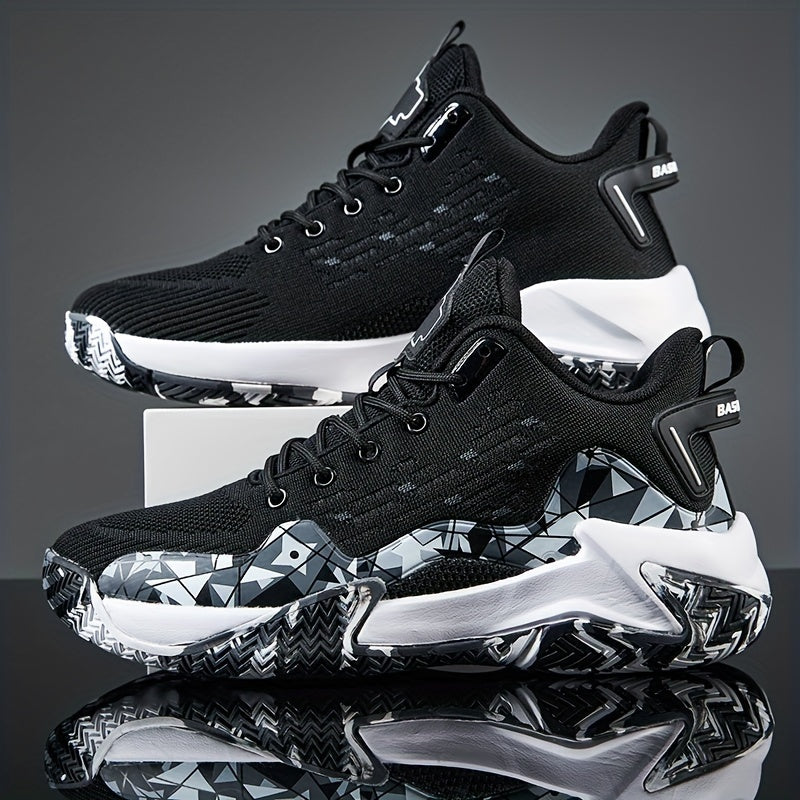 Breathable Men's Basketball Shoes Non Slip Soles Shock Absorption
