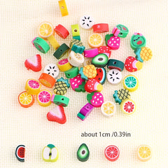 50pcs Mixed Fruit Soft Pottery Beads for Jewelry Making Supplies