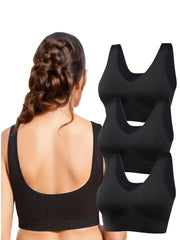 3 Pack Women's Plus Seamless Sports Bra Set
