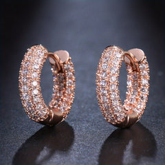 Men's Round Earrings with Artificial Diamond Zircon
