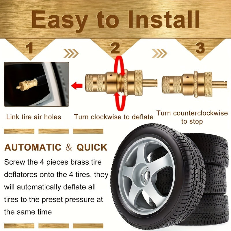 30 PSI Tire Deflator Offroad Jeep Car Truck Motorcycle ATV Tires Air Down