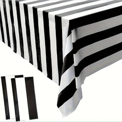 1pc Waterproof Striped Tablecloth for Holiday Party Picnic Decoration