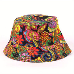 Boho Plant Printed Bucket Hat Lightweight Casual Basin Hat Unisex