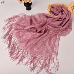 Lace Tassel Lily Scarf Solid Headband Women's Shawl