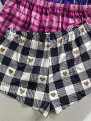  Plaid Stretch Loungewear Set 3pcs