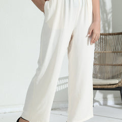  High Rise Wide Leg Trousers With Pockets