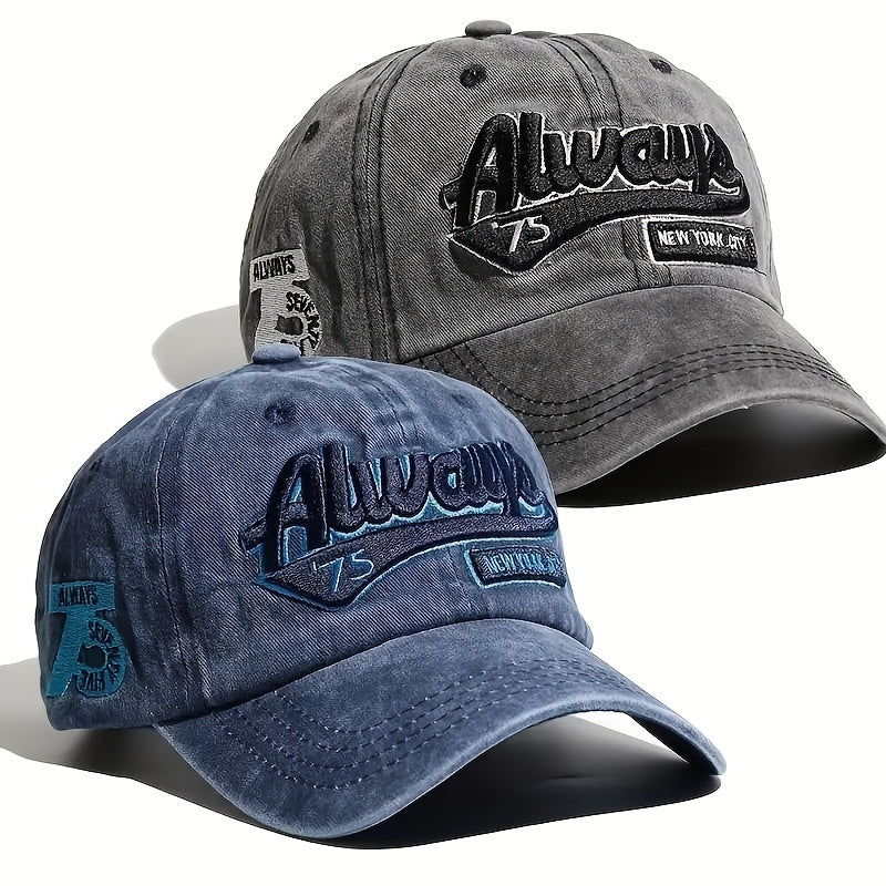 Summer Personality Washed Baseball Cap English Letter