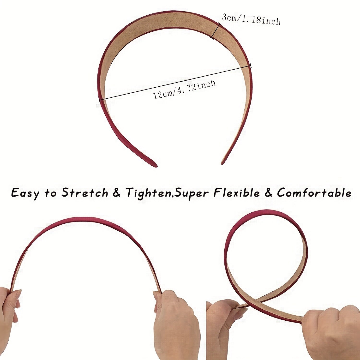 Satin Wide Brim Headband Non-Slip Hair Accessory