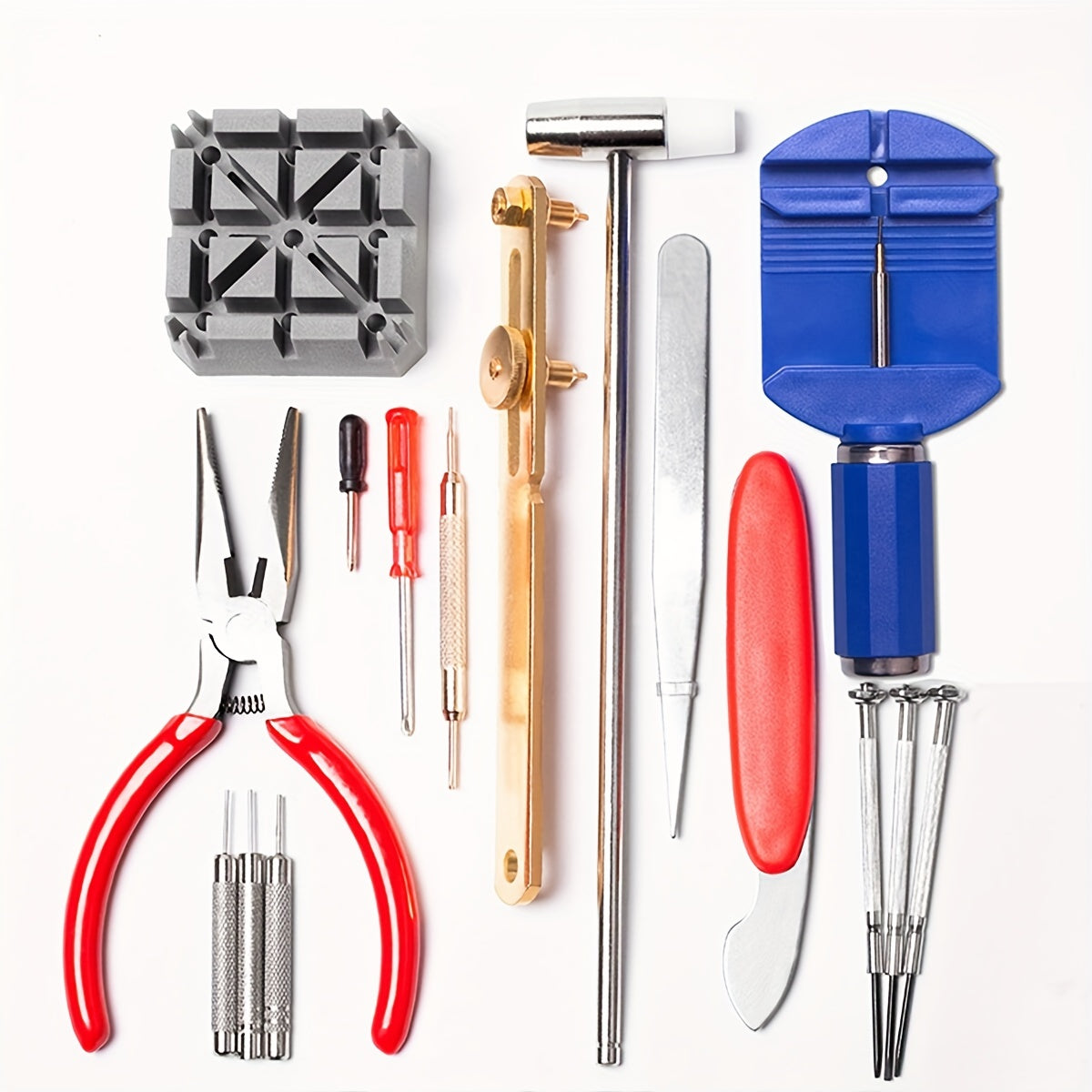 16pcs Watch Repair Tool Kit Watchmaker Link Pin Remover Case Opener Spring Bar