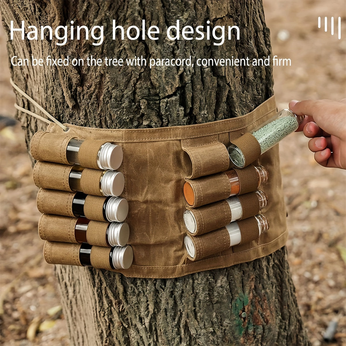 Portable Spice Bag with 9 Spice Cans for Outdoor Camping