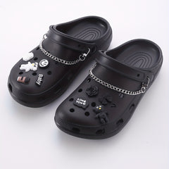 11pcs Cartoon Shoe Charm Set - Chain & Pattern Clogs Buckle For Sandal Slipper