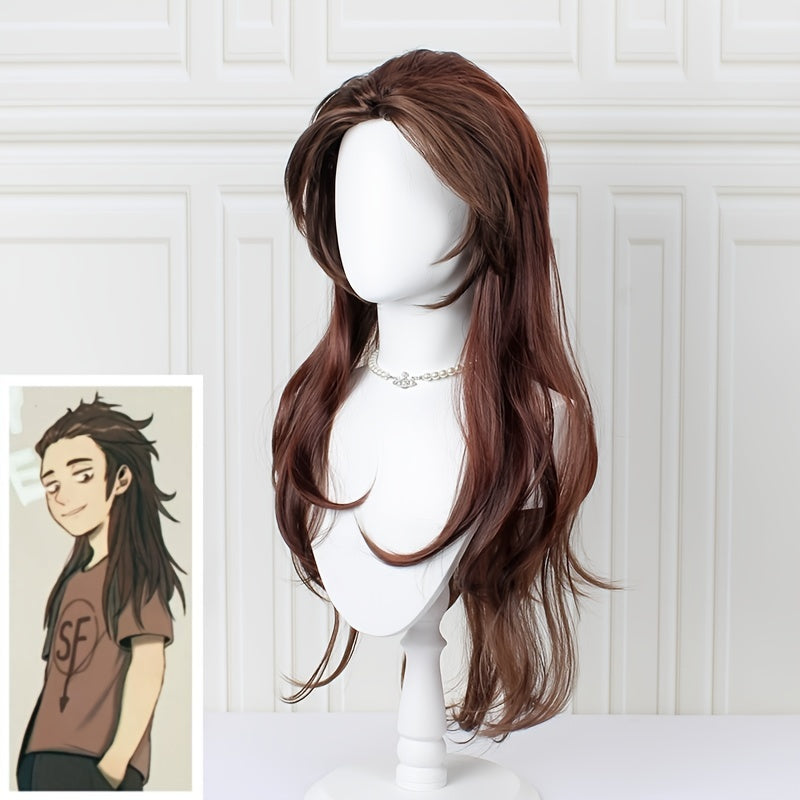 Long Brown Heat Resistant Cosplay Costume Wig