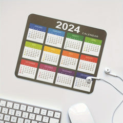 1pc Calendar Mouse Pad Non Slip Rubber Laptop Mouse Pad
