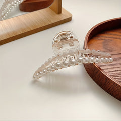Pearl Hair Claw Plastic Hair Clip Decorative Hair Accessory For Women