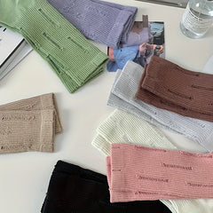 8 Pairs Ripped Crew Socks Comfy & Breathable Women's Stockings & Hosiery