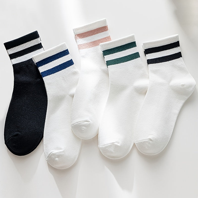 Striped Crew Sports Socks Women's Stockings