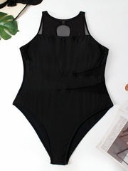  Mesh Cut Out One Piece Swimsuit