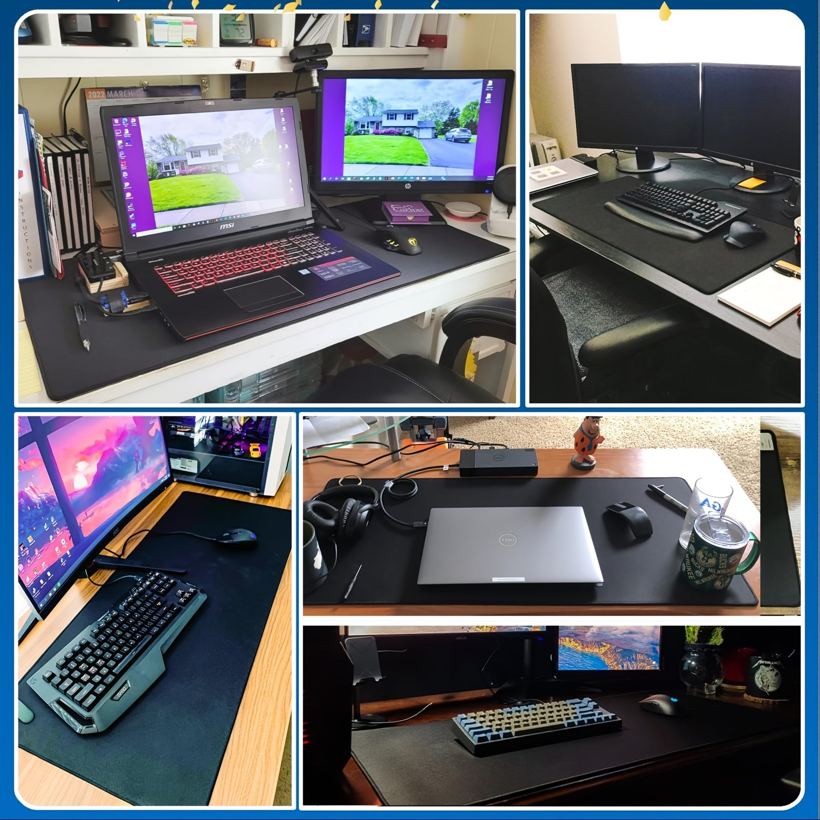 Large Gaming Mouse Pad Micro Woven Fabric Expanding Desktop Mouse Pad