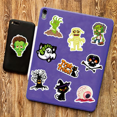 100pcs Halloween Pumpkin Theme Stickers Vinyl Waterproof Holiday Party Stickers