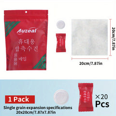 20pcs Portable Disposable Compressed Towels for Face and Body