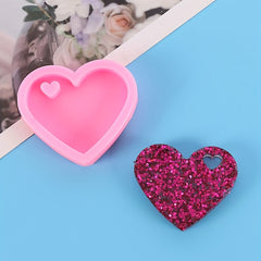Heart Shaped Epoxy Resin Silicone Keychain Mold & Love Mold DIY Decoration