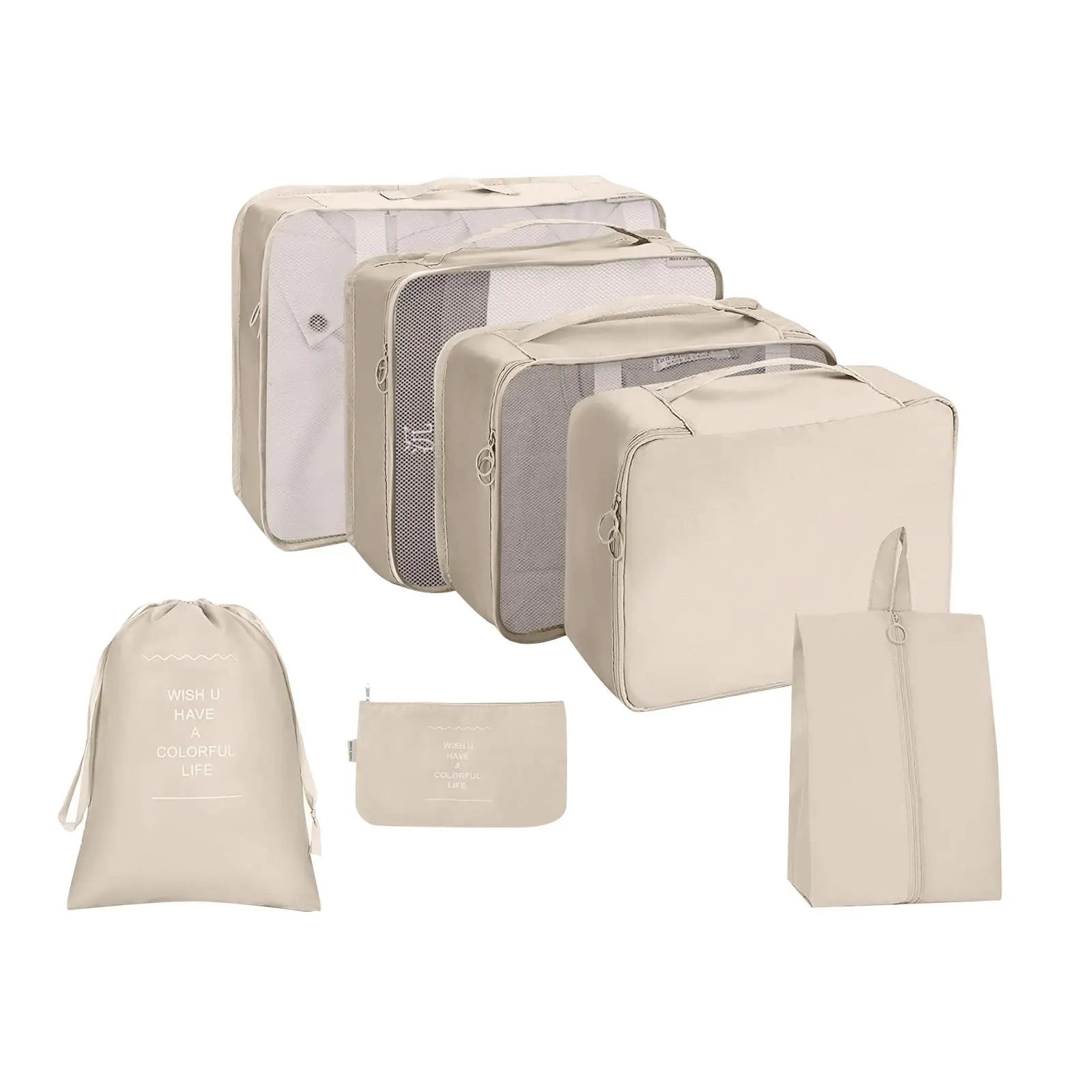 7Pcs Waterproof Travel Storage Packing Organizers Lightweight