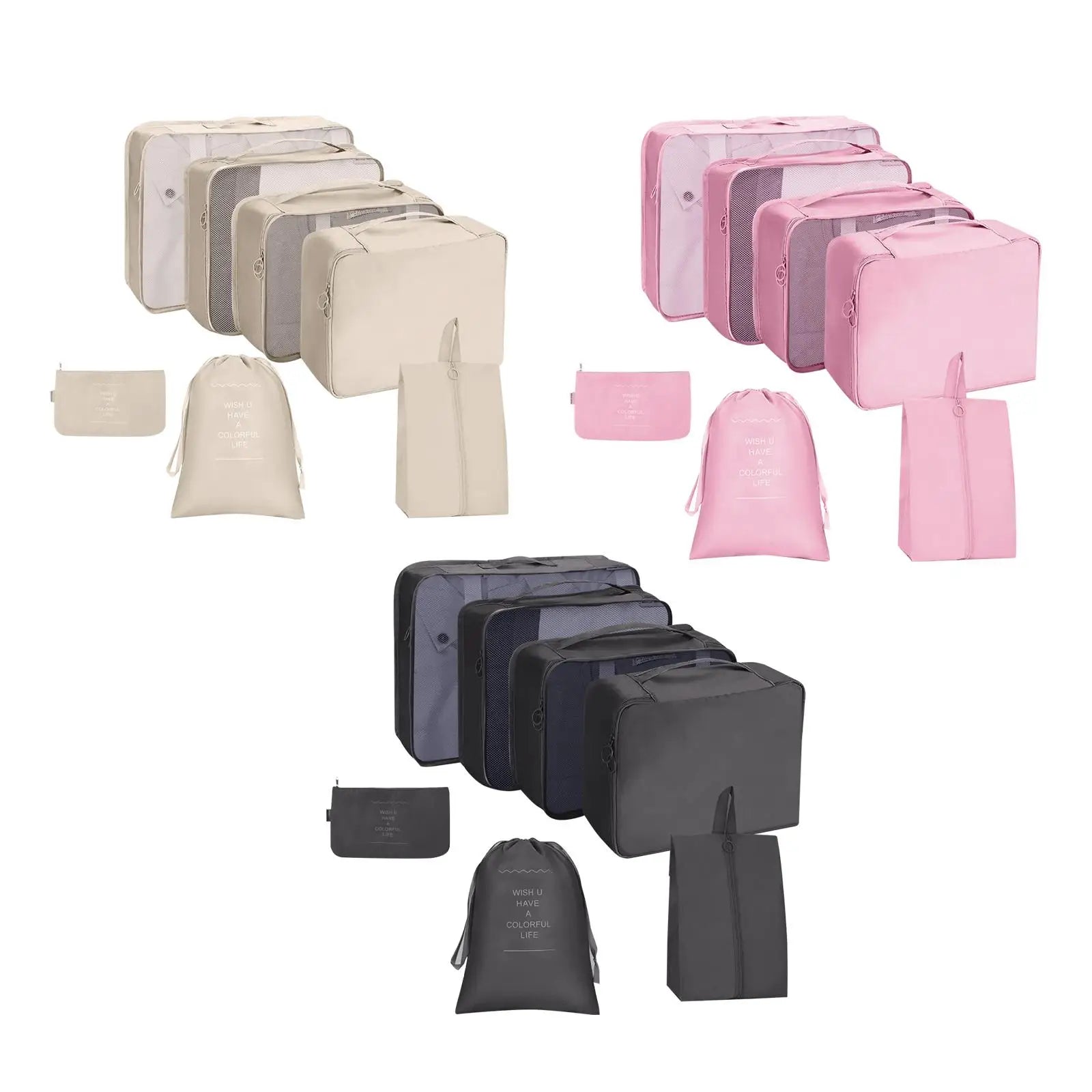 7Pcs Waterproof Travel Storage Packing Organizers Lightweight