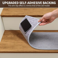 7pcs Linen Stair Treads Non Slip Self Adhesive Backing